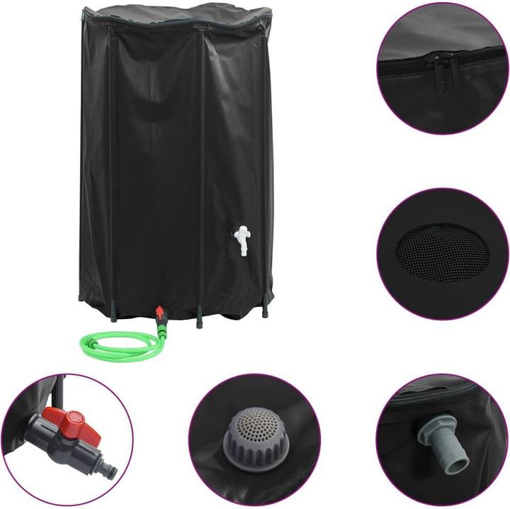 Produktbild VidaXL Wassertank mit Wasserhahn Faltbar 1000 L PVC (1000 l)
