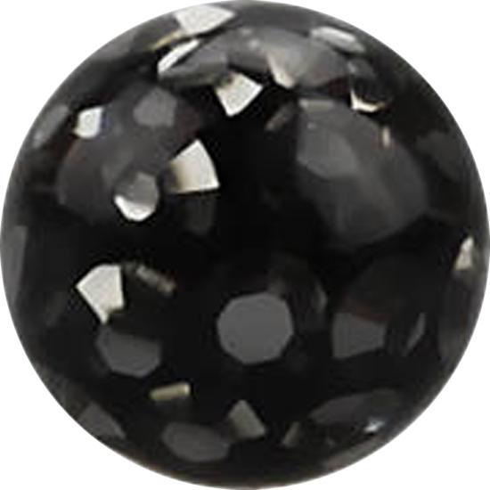 Star Piercing Micro Kristall Kugel schwarz Epoxy Schutzschicht (ohne Messing, Chirurgenstahl 316L)