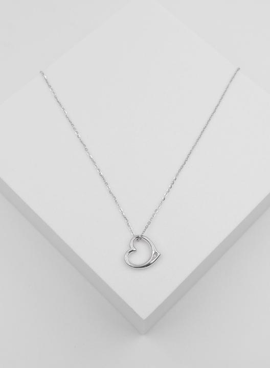 Produktbild Muau Pendant heart white gold 750 diamond 0.005ct. 12x12mm (Weissgold)