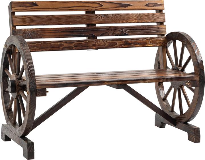 Image du produit Outsunny Banc de jardin design roue de chariot