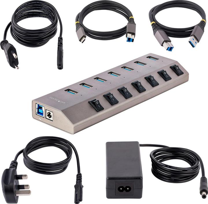 Actual product image StarTech com 5G7AIBS-USB-HUB-EU, USB 3.2 Gen 1 (3.1 Gen 1) Type-B, USB 3.2 Gen 1 (3.1 Gen 1) Type-A (USB-C, 7 Ports)