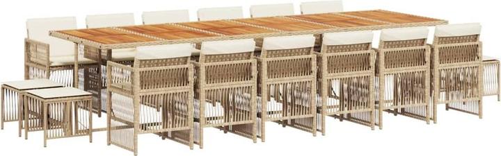 Image du produit VidaXL 17 pcs. Salon de jardin avec coussins Poly Rattan noir (330 cm)