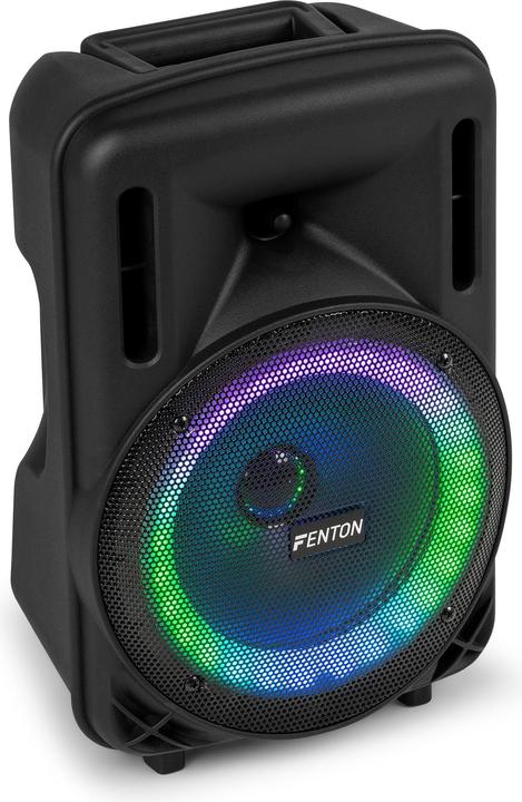 Produktbild Fenton Speaker Bluetooth - FT08LED MK2 karaoke box met LEDâ€™s, accu en microfoon - Voor (Aktiv)