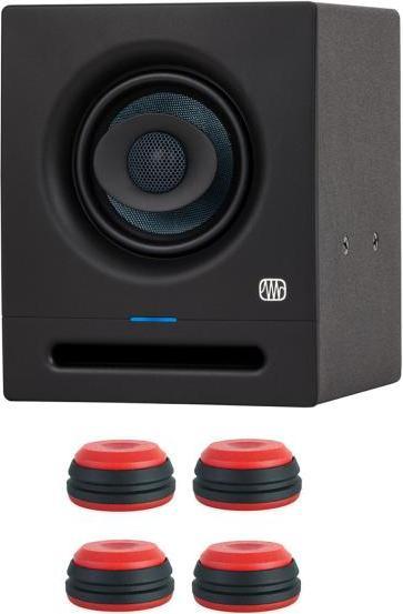 PreSonus Studio-Monitor Eris Pro 4 mit Boxenfüsse Rot (Aktiv, 1 Stk.)