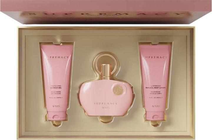 Actual product image Afnan Supremacy Pink Gift Set Edp 100 Ml, Shower Gel 100 Ml, And Body Lotion 100 Ml