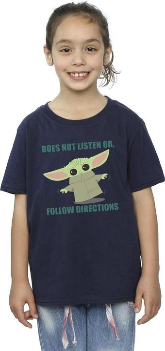 Actual product image Star Wars Girls The Mandalorian Grogu Does Not Listen Cotton T-Shirt (140, 146)