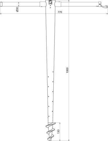 Produktbild Dehn 644000 Erdungsrohr m. Bohrspirale L 1000mm m. abnehmbar
