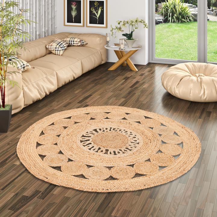 Image du produit Pergamon Tapis de jute fait à la main Pia Round (120 x 120 cm)