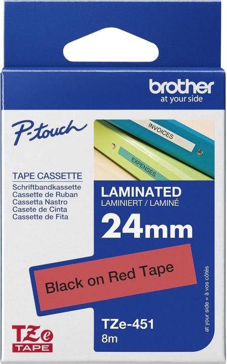Actual product image Brother Tze-451 (2.40 cm, Black, Red)