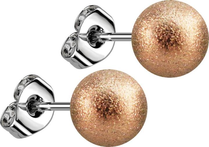 Produktbild Star Piercing Ohrstecker mit Kugel rosegold gesprenkelt (ohne Messing, Chirurgenstahl 316L)