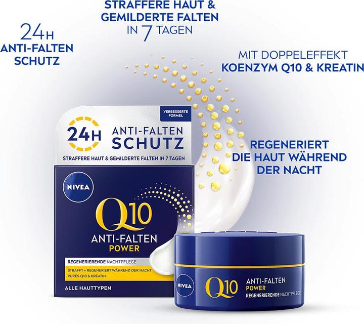 Image du produit NIVEA Crème de nuit régénératrice anti-rides Q10 Power (50 ml)