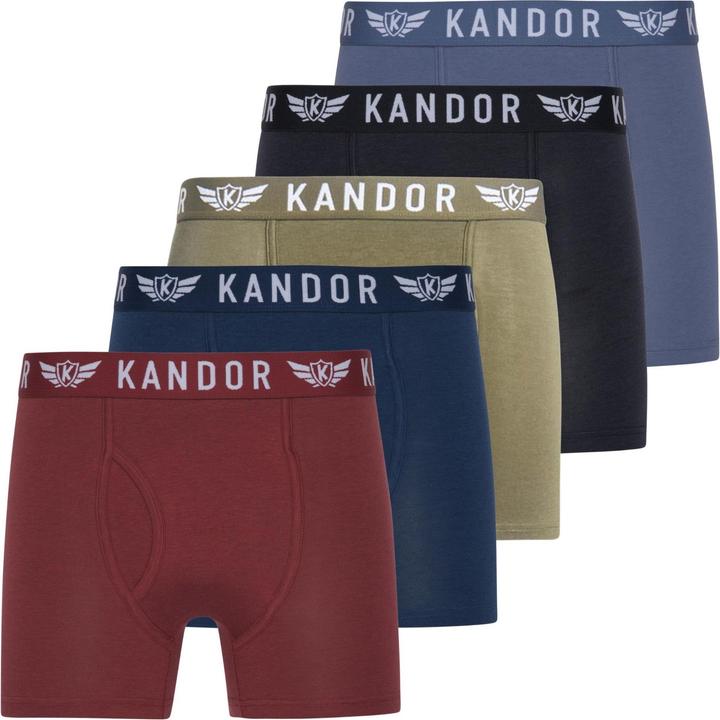 Actual product image Kandor Mens Quinfly Boxer Shorts (Pack of 5) (L, 5-pack)