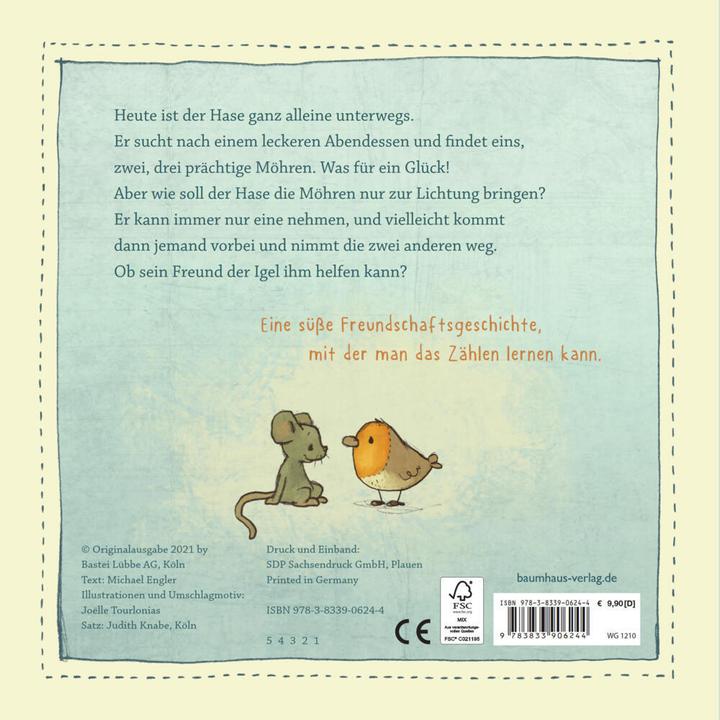 Actual product image Hase, Igel und 1, 2, 3 Möhren (Pappbilderbuch) (German, Michael Engler, 2021)