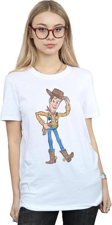 Actual product image Disney Womens/Ladies Toy Story 4 Sheriff Woody Pose Cotton Boyfriend T-Shirt (4XL)