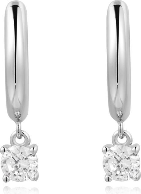 Actual product image Ania Haie Silver Drop Solitaire Huggies earrings (925 silver)