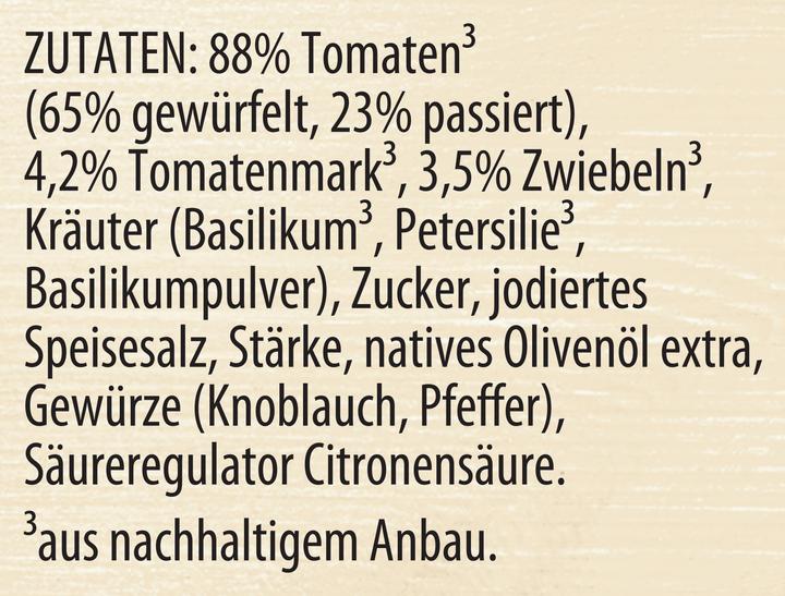 Valori nutrizionali e ingredienti Knorr Pomodoro al Gusto Basilico (370 g)