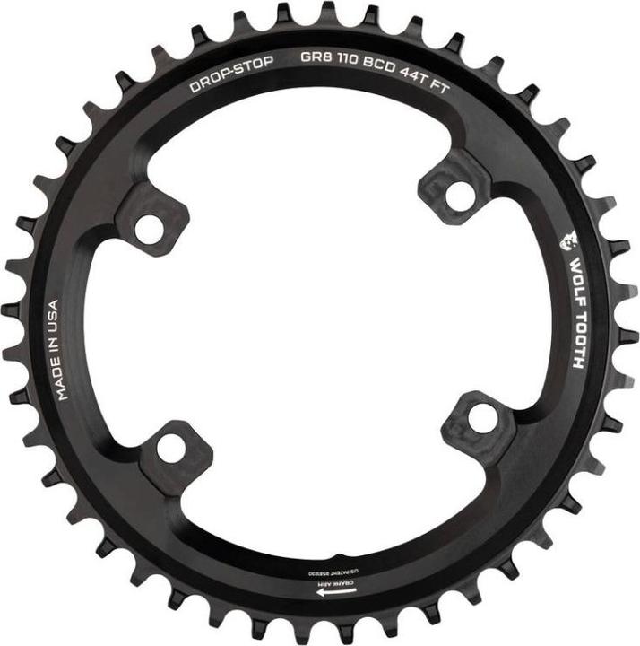 Actual product image Wolf Tooth 110 BCD Asymmetric 4-arm chainring Shimano GRX for HG+ 12-speed chain (42)