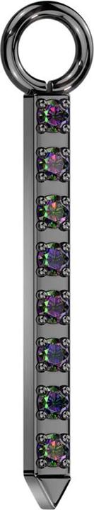Produktbild Star Piercing Anhänger schwarz Balken spitz Kristalle dunkel multicolor (Titan G23, ohne Messing)