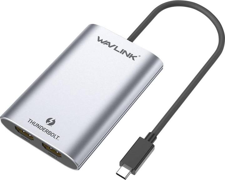 Image du produit Wavlink WS-UTA02H Adaptateur Thunderbolt / HDMI (1x Thunderbolt - 2x HDMI®) Space Grey monofilaire 50cm (HDMI, Thunderbolt, 50 cm)