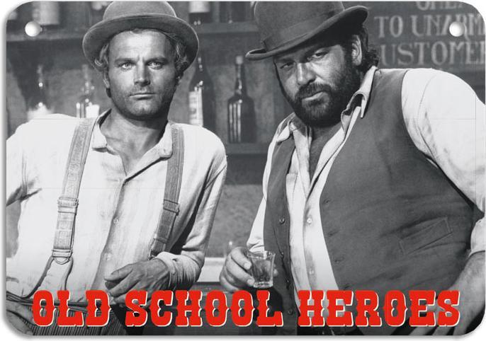 Blechschild Old School Heroes (16.5 x 11.5 cm)