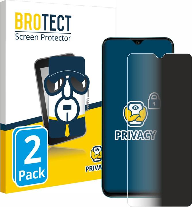 Productafbeelding BROTECT Sichtschutzfolie Anti-Spy Privacy Folie Blaulicht-Schutz (2 Stuk, Wiko Power U20)