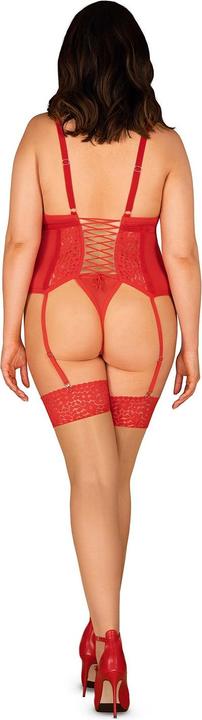 Produktbild Obsessive Strapshemd mit floraler Spitze plus Tanga (6XL)