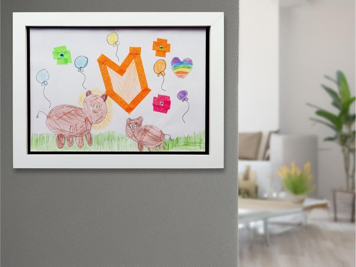 Actual product image Cocon Bilderrahmen für Kinderzeichnungen 35 x 26 x 5 cm, Weiss (A4)