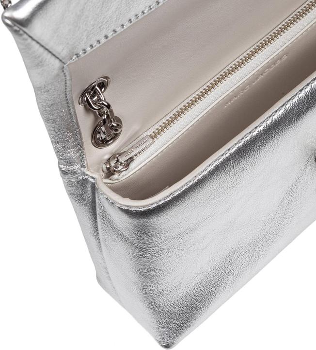 Actual product image Marc Jacobs laminated leather wallet bag silver color