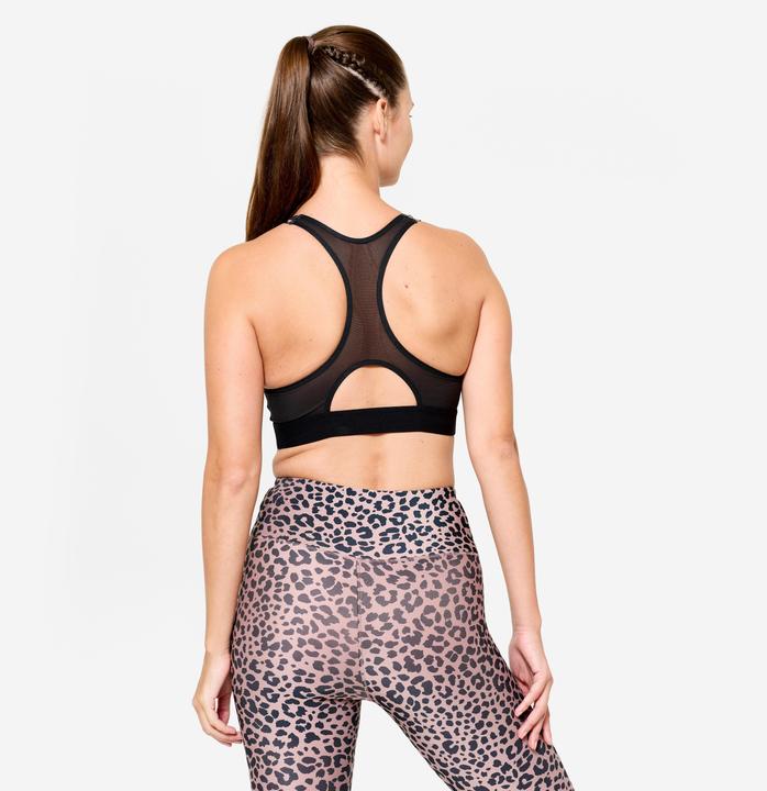 Image du produit Decathlon Brassière dos nageur avec coques maintien modéré Femme, Léopard beige et noir (XL)