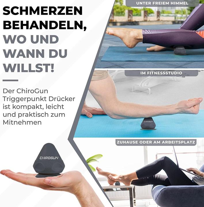 Produktbild ChiroGun Triggerpunkt Drücker mit Saugnapf & Beutel Schwarz