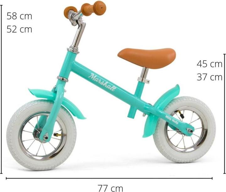 Actual product image Mally Marshall Air Mint balance bike (10")