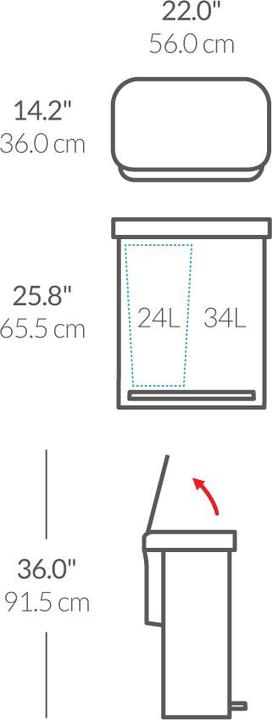 Produktbild Simplehuman Treteimer (58 l)