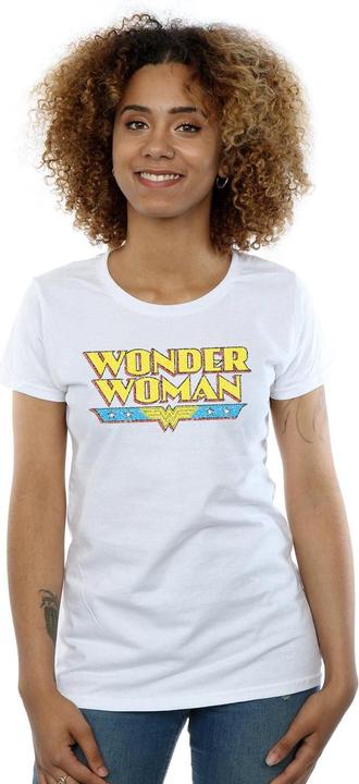 Actual product image Womens/Ladies Wonder Woman Crackle Logo Cotton T-Shirt (L)