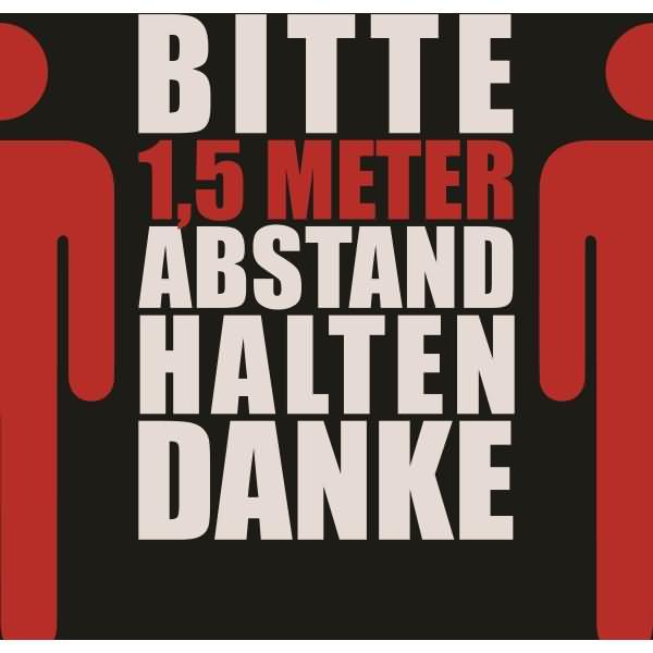 Produktbild Miltex Eingangsmatte-Abstand halten, 1500x900mm, 1,5 m Abstand, Hochformat, Design 1 (90 x 150 cm)