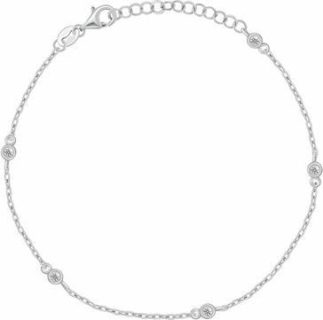 Actual product image Brilio Silver - Silver leg bracelet with zircons ANK107W