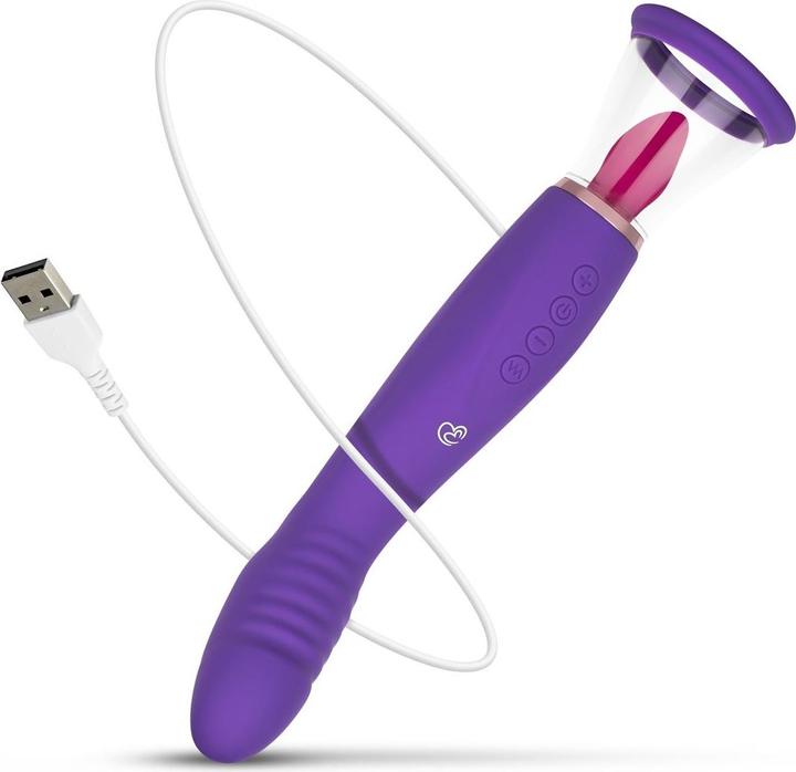 Image du produit Easytoys Pompe Pleasure Pump avec vibromasseur pour point G - Violet