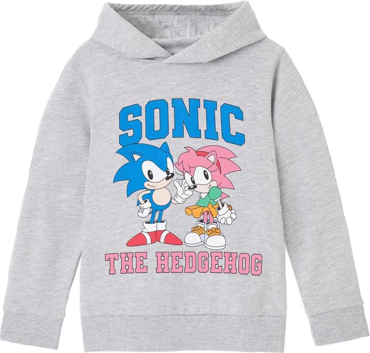 Actual product image Sonic The Hedgehog Girls Collegiate Sonic & Amy Hoodie (104)