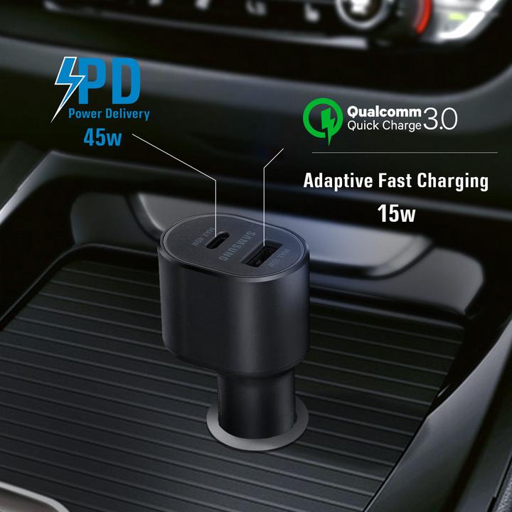 Productafbeelding Samsung DUBBELE SNELLE AUTOLADER 45W & 15W EP-L5300XB ZWART