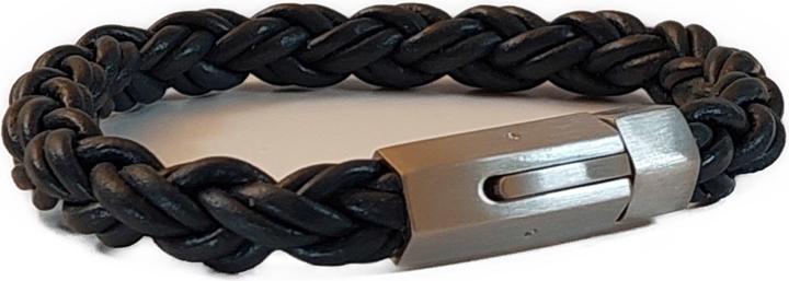 Image du produit Thomss Bracelet cuir No.16 cuir unisexe bleu foncé & fermoir acier inoxydable circonférence 21cm (21 cm, Acier inoxydable, 100% cuir)