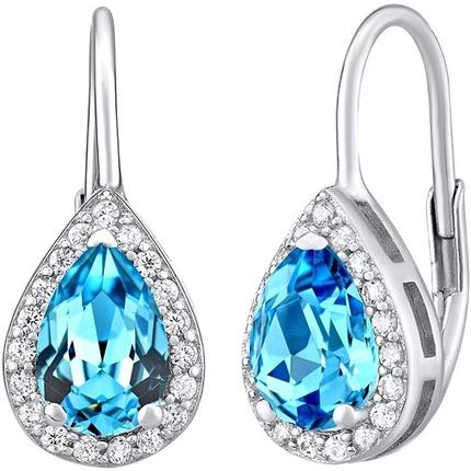 Actual product image Silvego Silver earrings ORIANNA with synthetic topaz LPS0341BT