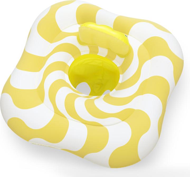 Bestway Swim Safe ABC Comfort Plush Wavy Square 2-Ring Inflatable Baby Boat Float