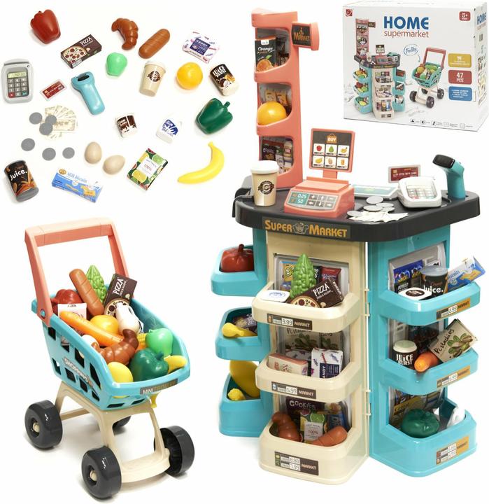 Ikonka Supermarktkasse + Münzwagen