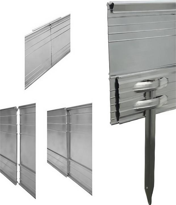 Image du produit Green Split Lot de 20 bordures de pelouse ultra-résistantes en aluminium 14cm x 1m (20m de long) | Bordure de (100 cm)
