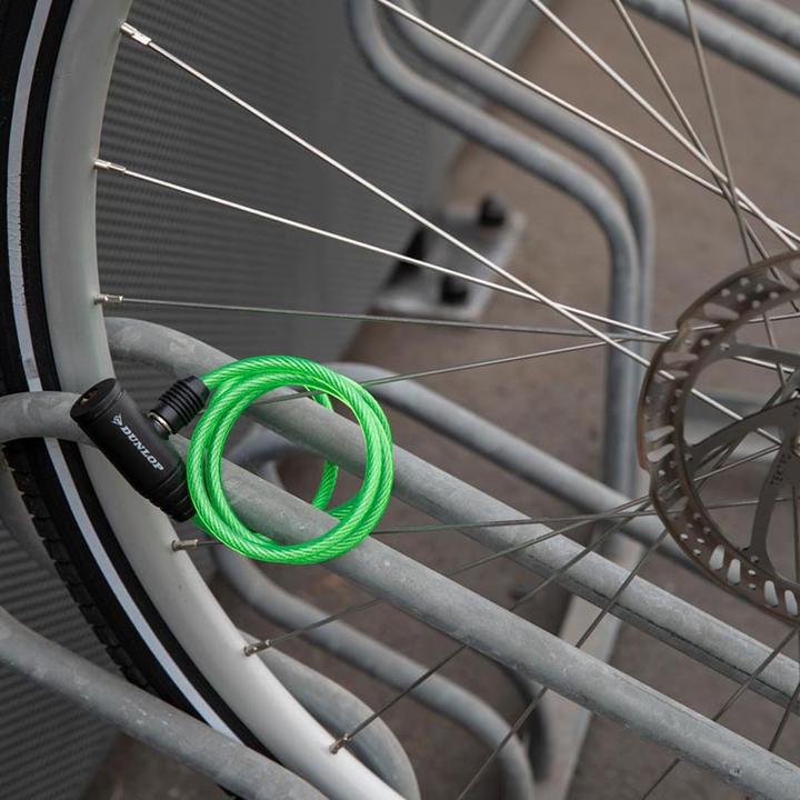 Actual product image Dunlop - Spiral-Fahrradschloss mit Schlüssel 90 cm (Grün)