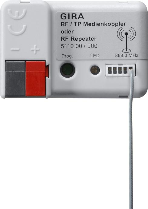 Produktbild Gira 511000 RF/TP 511000 Medienkoppler/RF Repeater KNX