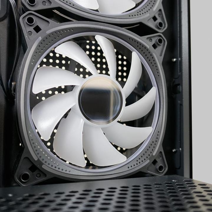 Actual product image LC-Power Housing MidiTower 715B black USB3.2/Audio,without power supply,SEAMLESS X (mATX, Mini-ITX, ATX)