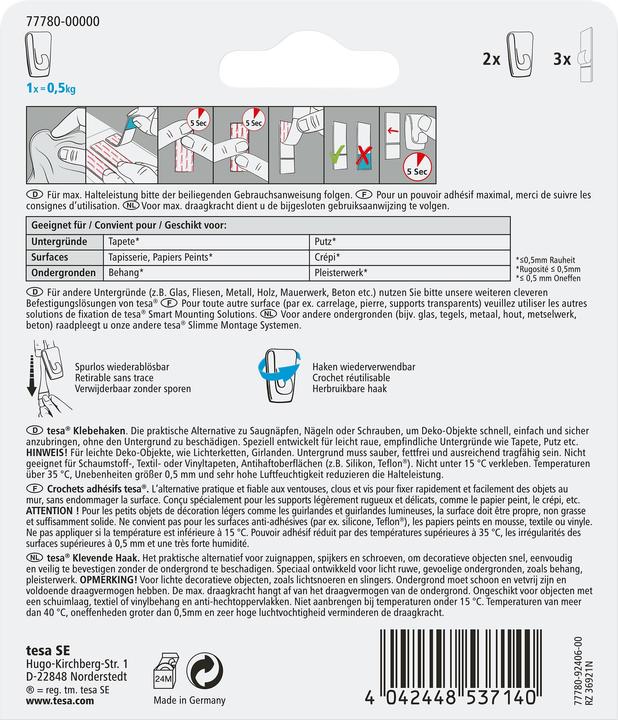 Actual product image tesa Adhesive hooks