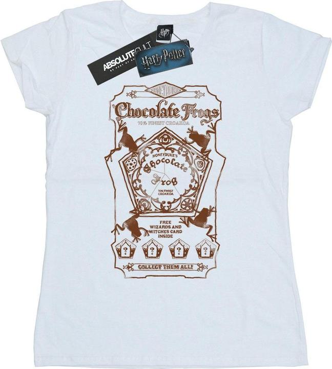 Actual product image Womens/Ladies Chocolate Frogs Mono Label Cotton T-Shirt (S)