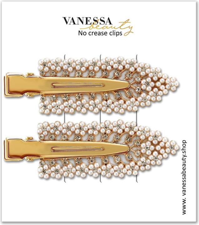 Image du produit Vanessa Beauty Seamless Clips - Set Glamour doré (Élastiques à cheveux, Blasons)