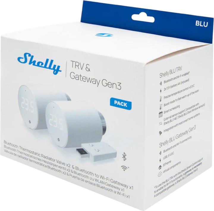 Shelly BLU TRV x2 + BLU Gateway Gen3